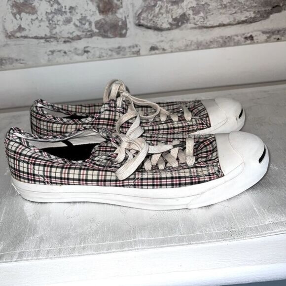 Unworn New Converse Jack Purcell Plaid Sneaker Shoes Mens 9 5 Womens 11 - Picture 1 of 7